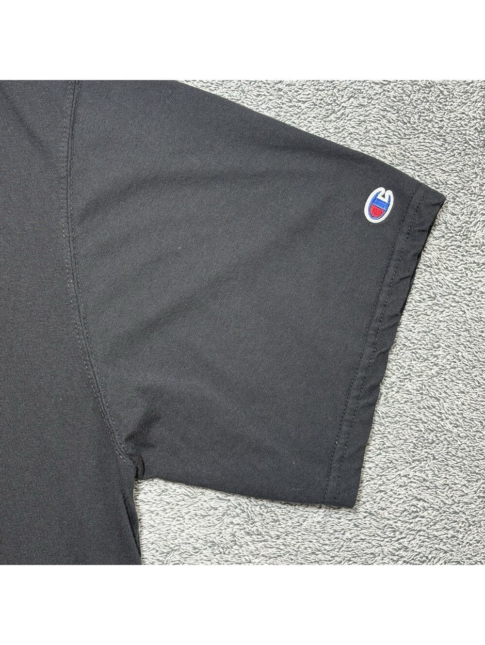 CHAMPION Men’s XL 100% Cotton Solid Black T-shirt - Picture 5 of 12